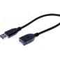 Rallonge éco USB  3.0 type A noire - 2,0 m