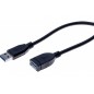 Rallonge éco USB  3.0 type A / A noire - 3,0 m