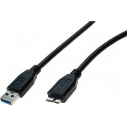 Cordon USB 3.0 type A / micro B noir - 1,8 m