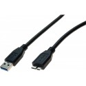 Cordon USB 3.0 type A / micro B noir - 3,0 m