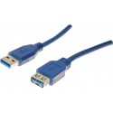 Rallonge USB 3.0 type A / A bleue - 1,0 m