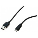 Cordon USB 2.0 type A / C noir 1,0 m