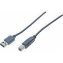 Cordon USB 2.0 A / B gris  - 1,0 m