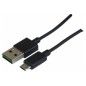 Cordon réversible USB 2.0 type  A/  micro B  - 1M