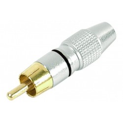 Connecteur RCA M métal repère N ou B, contacts or, 6mm