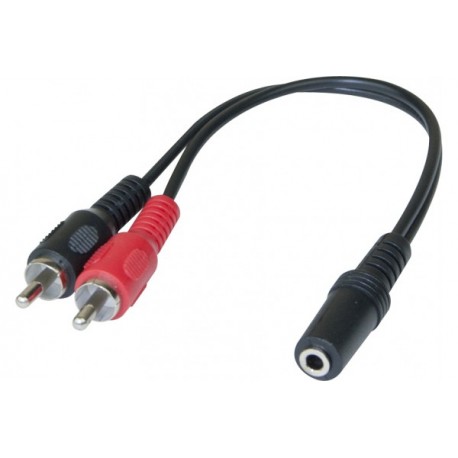 Adaptateur Jack 3.5 mm vers 2 x RCAM - 0,20 m