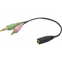 Adaptateur Jack 3.5 mm 4 points CTIA vers micro et casque stéréo