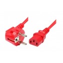 Cordon d alimentation PC CEE7 / C13 rouge - 1,8 m