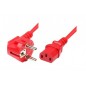 Cordon d alimentation PC CEE7 / C13 rouge - 1,8 m