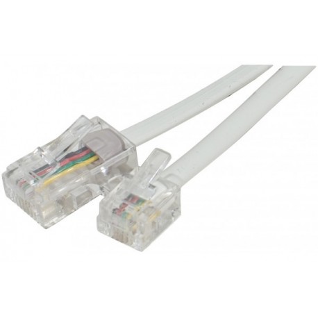 Cordon téléphonique RJ11 vers RJ45 Blanc - 5.00M