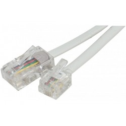 Cordon téléphonique RJ11 vers RJ45 Blanc - 7.00M