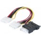 Doubleur d alimentation SATA vers 3 Molex - 30 cm