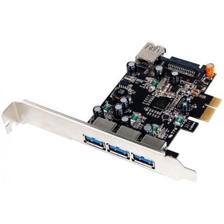 Carte contrôleur USB 3.0 PCI-Express 3 ports +1 int. +Low Profile