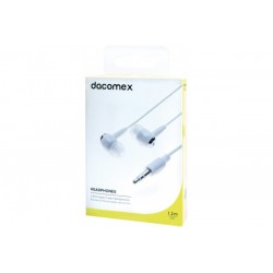 DACOMEX Ecouteurs intra-auriculaires jack 3.5 mm blanc -1,2 m