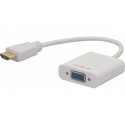 Convertisseur blanc HDMI®  vers vga + audio avec alim USB  (jack)