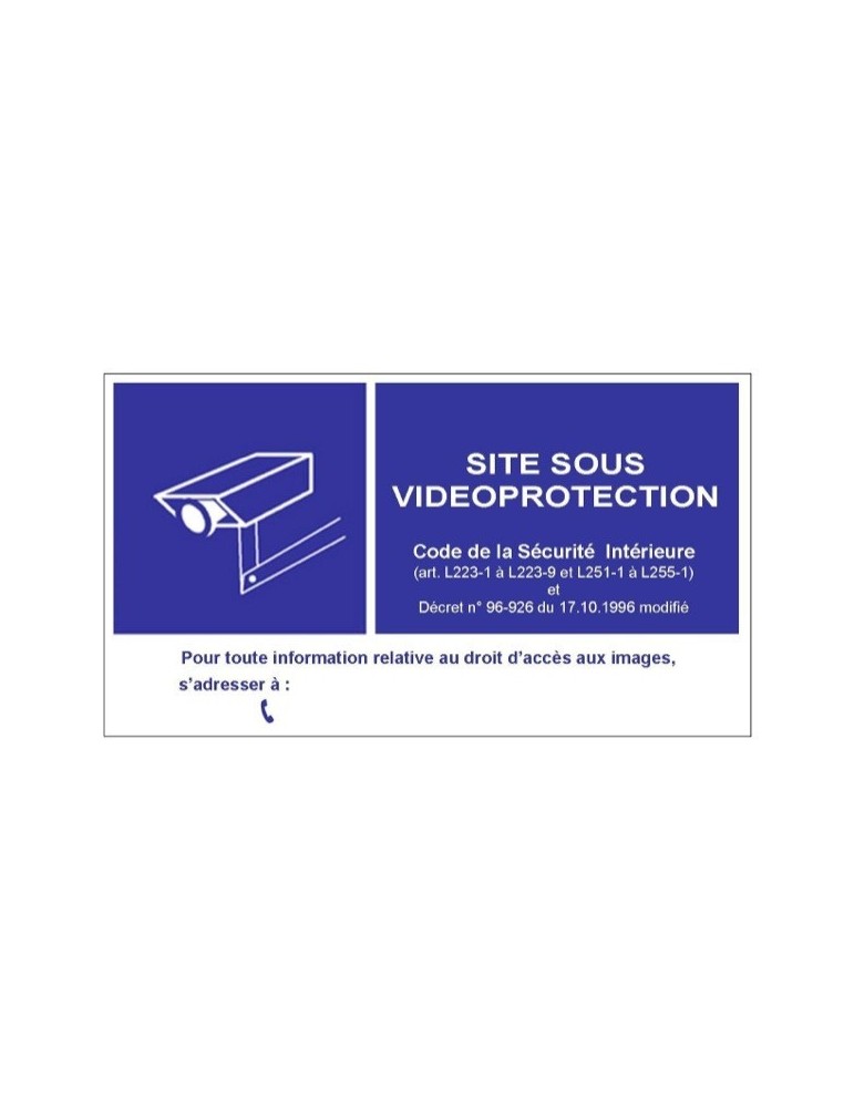 Panneau Site sous vidéoprotection en PVC rigide