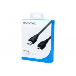 DACOMEX Cordon USB 2.0 Type-A - micro USB B noir - 1 m