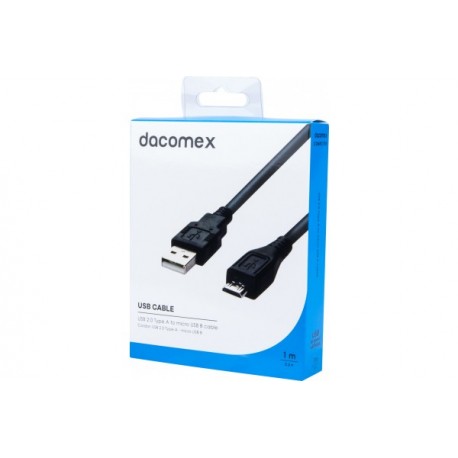 DACOMEX Cordon USB 2.0 Type-A - micro USB B noir - 1 m