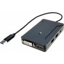 Carte graphique USB 3.0 HDMI + DVI double écran + Hub 2 ports USB 3.0