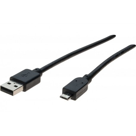 Cordon USB 2.0 type A / micro B noir - 1,0 m