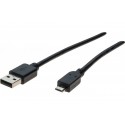 Cordon USB 2.0 type A / micro B noir - 5,0 m