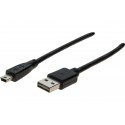 Cordon USB 2.0 type A reversible / mini B 2,0 m