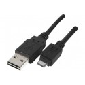 Cordon usb 2.0 a reversible / micro b noir 2,0 m