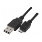 Cordon usb 2.0 a reversible / micro b noir 2,0 m