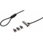 DACOMEX Antivol à clé avec 3 têtes K-Lock / Dell Wedge / HP Nano