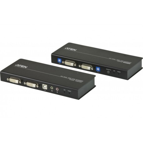 Aten CE604 prolong. KVM double écran DVI/USB/AUDIO/RS232 60M