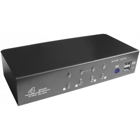 Switch KVM DVI/USB/Audio livré avec cables 1,5m - 4 ports