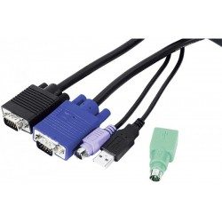 Cordon KVM combiné Type E3 Mixte USB+PS/2 - 5,00m