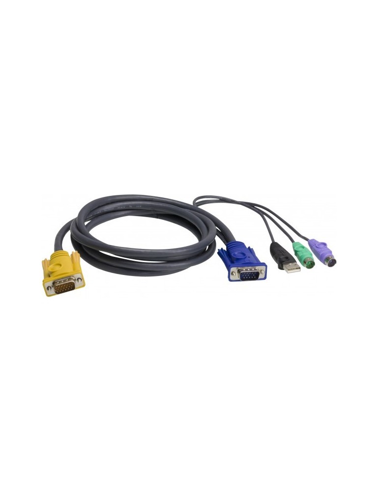 Câble KVM ATEN 2L-53xxU 3 Mètres - VGA + USB + Audio Pour Commutateurs KVM CE/CS Series