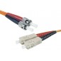 Jarretière optique duplex multimode OM1 62,5/125 SC-UPC/ST-UPC orange - 5 m