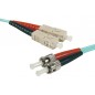Jarretière optique duplex multimode OM3 50/125 SC-UPC/ST-UPC aqua - 20 m