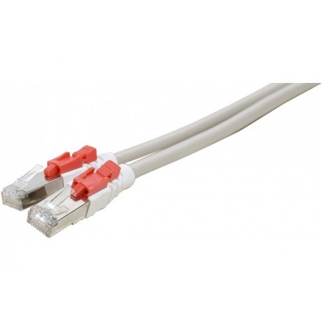 Cordon RJ45 catégorie 6A S/FTP à verrouillage gris - 3 m