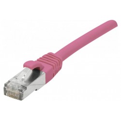 DEXLAN Cordon RJ45 catégorie 6A S/FTP LSOH snagless rose - 0,15 m