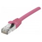 DEXLAN Cordon RJ45 catégorie 6A S/FTP LSOH snagless rose - 0,15 m