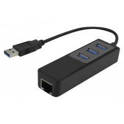 Adaptateur USB 3.0 reseau Gigabit + HUB 3 ports USB 3.0