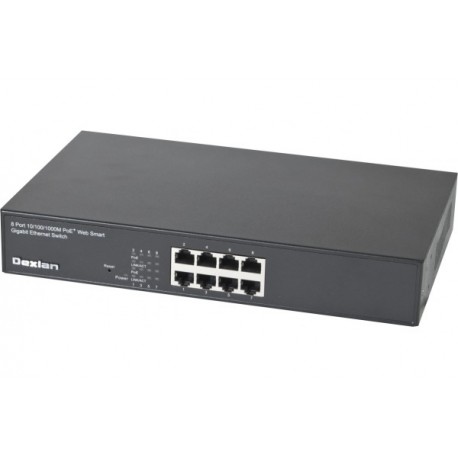 Dexlan switch 8 ports Gigabit PoE+ manageable 130W