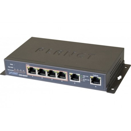 PLANET GSD-604HP Switch 6P Gigabit dont 4 PoE+ 55W