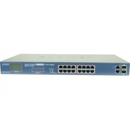 Planet FGSW-1822VHP SW 16P PoE+ 300W+ écran LCD +2G +2SFP