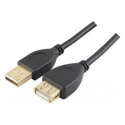 Connect 1 m ferrites Plus Or USB 2.0 Extension A/A Cordon  Noir