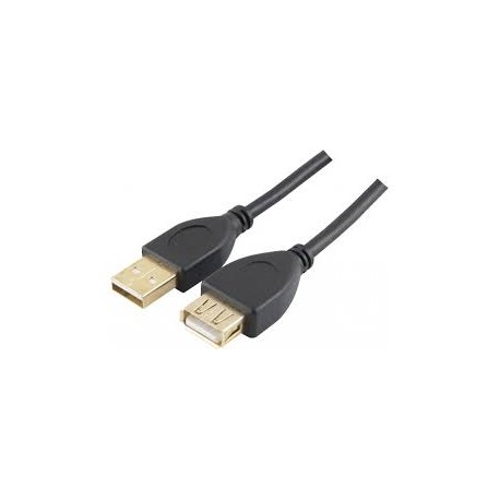 Connect 1 m ferrites Plus Or USB 2.0 Extension A/A Cordon  Noir