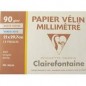 Clairefontaine - 96554 - Pochette de 12 Feuilles de Papier Millimétré - Format A4 - 90 g