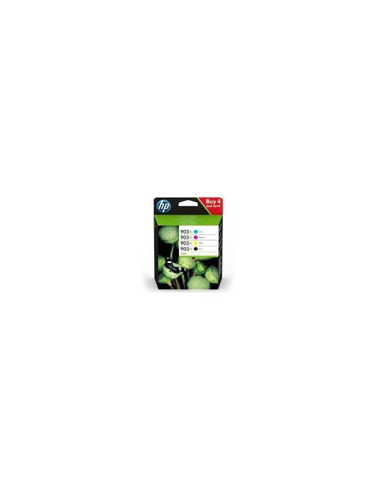 HP 903 Pack De 4 Cartouches D'encre Authentiques (Noir, Cyan, Magenta, Jaune) Pour OfficeJet 6950/6960