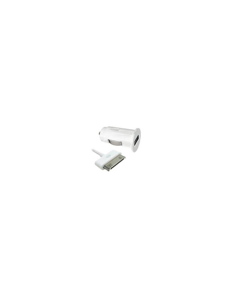 Omenex 730064 Chargeur allume-cigare USB + Câble pour iPhone 3/3GS/4/4S 1 A Blanc
