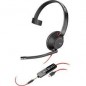 Plantronics Blackwire 5210 Micro casque Monophonique Bandeau Noir, Rouge avec housse de rangement