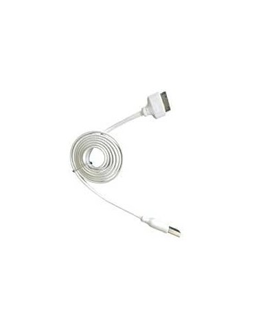Câble plat On Earz USB Sync Charge avec connecteur 30 broches Blanc