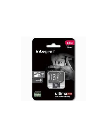 Integral microSDHC 8 Go Carte Mémoire UltimaPro U1 90 MB/S + Adaptateur SD